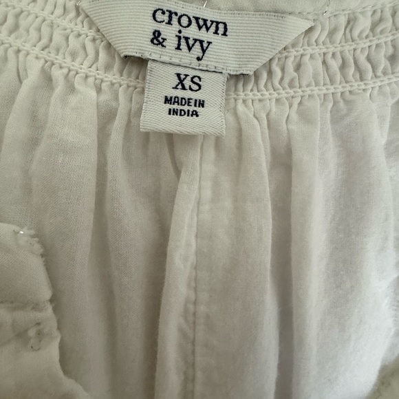 Crown & Ivy White Puff Sleeve Blouse - Picture 2 of 8